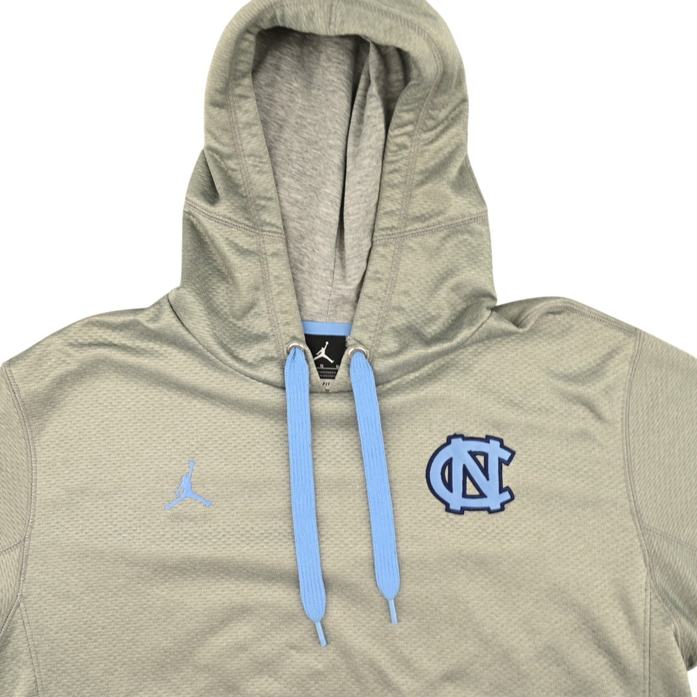 Jordan UNC Tar Heels Elite Dri Fit Hoodie Grey Back Graphic Team Issued Mens L